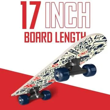 Rude Boyz 17" Micro Complete Skateboard | Maple Wood | ABEC 7 Bearings | Double Kick Concave Deck | Kids Skateboard, Ideal Toddler Cruiser Skateboard Ages 2-5