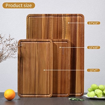Wood Cutting Boards Set for Kitchen - Durable & Stylish