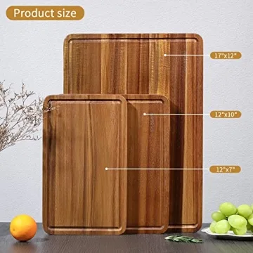 Wood Cutting Boards Set for Kitchen - Durable & Stylish