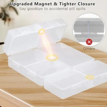 FYY Daily Pill Organizer with Secure Magnetic Closure