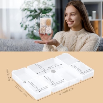 FYY Daily Pill Organizer with Secure Magnetic Closure