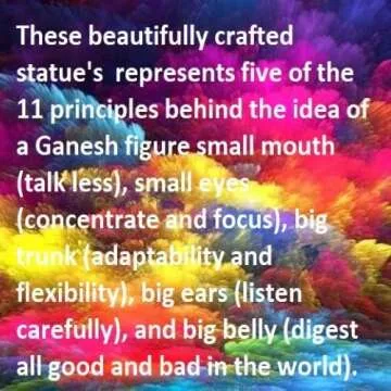 Lightahead The Blessing. A Colored & Gold Statue of Lord Ganesh Ganpati Elephant Hindu God Made from Marble Powder in India