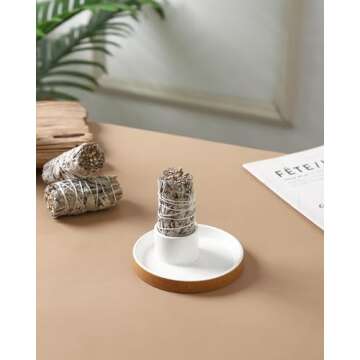 Handmade Ceramic Incense Holder - Unique Smudging Bowl for White Sage, Palo Santo