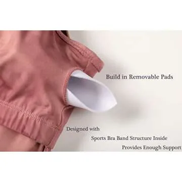 Oalka Sports Bra Womens Longline Padded Crop Tank Yoga Bras Workout Fitness Top Tie Dye Brick Dust M