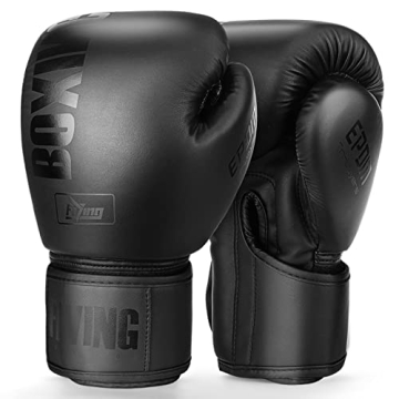 FIVING Boxing Gloves for Men and Women | Best for Boxing, Kickboxing, MMA Training (Black, 10oz)