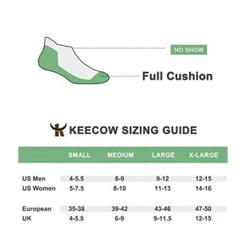 KEECOW Performance No Show Cushion Socks for All