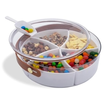 Luna Home Goods Divided Snack Tray with Lid & Scooper - 5 Compartments