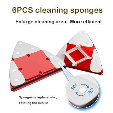 Fcare Outside Magnetic Window Cleaner, Double-Sided Window Brush Glass Wiper Cleaning Tools, Adjustable for high Rise Window Cleaning Windows Thickness 0.3"-1.2" (red)