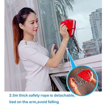 Fcare Outside Magnetic Window Cleaner, Double-Sided Window Brush Glass Wiper Cleaning Tools, Adjustable for high Rise Window Cleaning Windows Thickness 0.3"-1.2" (red)