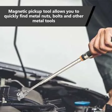 Mulwark 5 pcs Telescoping Magnetic Pickup Tool with Strong Pull Force: Non-Slip Extendable Magnet Pickup Tool: Telescopic Magnetic Pick-Up Tool with Extra Strong Magnet: Extendable Magnet Stick