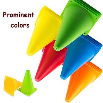20 PCS 7 Inch Plastic Agility Cones for Kids-Mini Traffic Safety Cones-Construction Agility Cones fo...