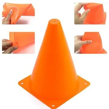 Durable 20 PCS 7 Inch Agility Cones for Kids Outdoor Fun