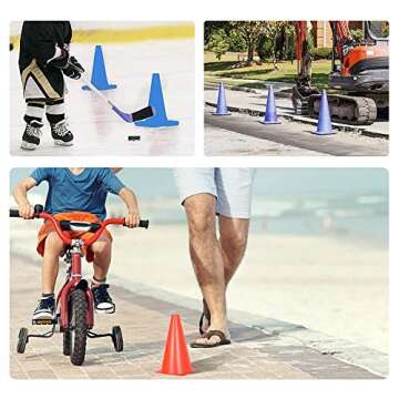 20 PCS 7 Inch Plastic Agility Cones for Kids-Mini Traffic Safety Cones-Construction Agility Cones for Party,Drills,Basketball,Soccer,5 colors