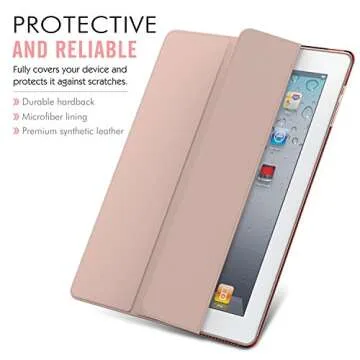 MoKo Case Fit iPad 2/3/4 - Ultra Lightweight Slim Smart Shell Stand Cover with Translucent Frosted Back Protector Fit iPad 2/The New iPad 3 (3rd Gen)/iPad 4, Rose Gold (with Auto Wake/Sleep)