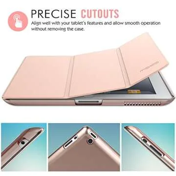 MoKo Case Fit iPad 2/3/4 - Ultra Lightweight Slim Smart Shell Stand Cover with Translucent Frosted Back Protector Fit iPad 2/The New iPad 3 (3rd Gen)/iPad 4, Rose Gold (with Auto Wake/Sleep)