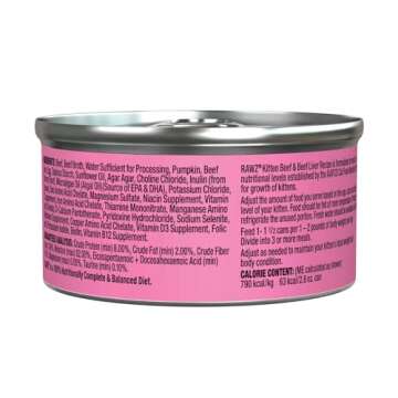 RAWZ Canned Kitten Wet Food - Natural Meat Ingredients 2.8 oz