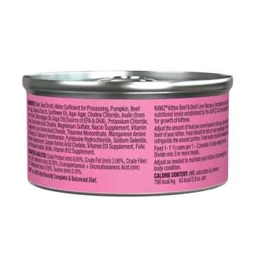 RAWZ Canned Kitten Wet Food - Natural Meat Ingredients 2.8 oz