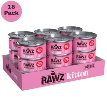 RAWZ Canned Kitten Wet Food - Natural Meat Ingredients 2.8 oz