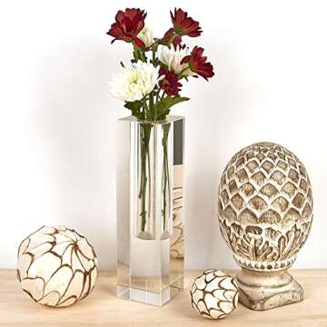 Badash Donovan Crystal Glass Bud Vase - 7.25" Tall Handcrafted Lead-Free Optical Crystal Glass Vase ...