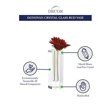 Authentic Badash Donovan Crystal Bud Vase for Elegant Decor