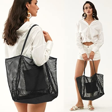 Stylish HOXIS Large Mesh Beach Tote for Every Occasion