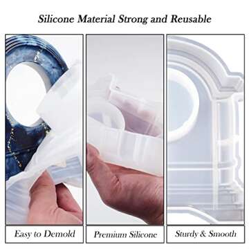 Sweet password Resin Clock Molds, Table Clock Mold for Resin, Mantel Silicone Molds Kit for Epoxy Resin Casting, DIY Home Decor with 2 Clock Faces