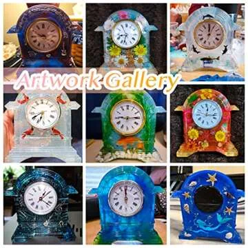 Sweet password Resin Clock Molds, Table Clock Mold for Resin, Mantel Silicone Molds Kit for Epoxy Resin Casting, DIY Home Decor with 2 Clock Faces