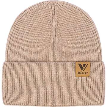 Vgogfly Beanie Men Slouchy Knit Skull Cap Warm Stocking Hats Guys Women Striped Winter Beanie Hat Cu...