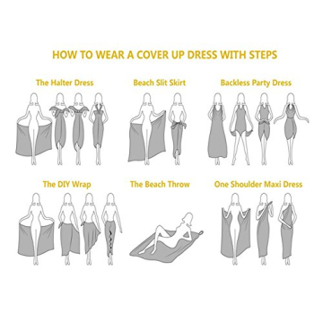 Womens Cover Ups Beach Sarong Wrap Midi Dress for Summer