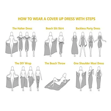 Womens Cover Ups Beach Sarong Wrap Midi Dress for Summer