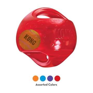 KONG Jumbler Ball - Interactive Dog Toy for Dog & Puppy Playtime - Fetch Toy with Tennis Ball - Dog Supplies for Engaging Play (Medium/Large)