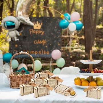 VGOODALL Mini Suitcase Favor Boxes, Small Gift Boxes Vintage Style with Tags, 50 Pack, Wedding Trave...