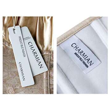 Charmian Women's Plus Size Renaissance Bustier Wedding Bridal Top Lace Up Overbust Corset Ivory XXXX-Large