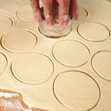 ALLTOP 12 Pcs Round Biscuit Cutter - Stainless Steel Baking Essential Tool for Effortless Circle Coo...