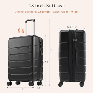 Sweetcrispy 28 Inch Luggage with TSA Lock and Wheels