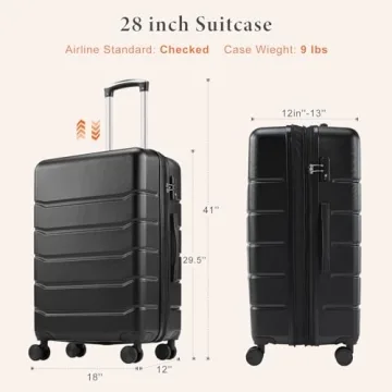 Sweetcrispy 28 Inch Luggage with TSA Lock and Wheels