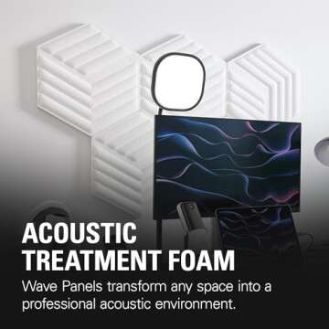 Elgato Wave Panels Starter Set (White)- 6 acoustic treatment panels, dual density foam, proprietary ...