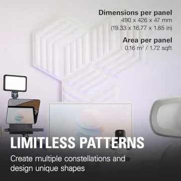 Elgato Wave Panels Starter Set (White)- 6 acoustic treatment panels, dual density foam, proprietary EasyClick frames, modular design, easy setup and removal