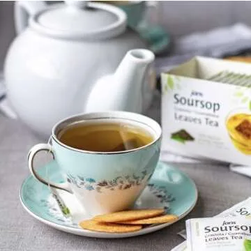 Jans Organic Soursop (Sour Sap) Leaves Tea Bags 25 Count | Rich in Antioxidants & Vitamins B, C | Zero Cholesterol, Sugar, Fat, Sodium