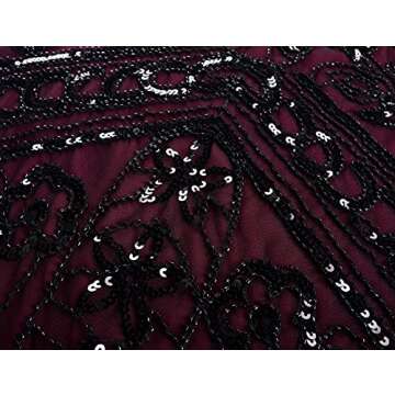 kayamiya Women 1920s Long Prom Gown Beaded Sequin Gatsby Formal Evening Dress
