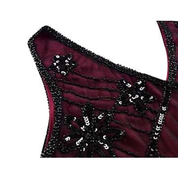 kayamiya Women 1920s Long Prom Gown Beaded Sequin Gatsby Formal Evening Dress