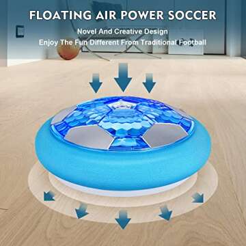Kroyedfuw Hover Soccer Ball Set with 2 Goals, Rechargeable Indoor Air Floating Soccer Ball with LED ...