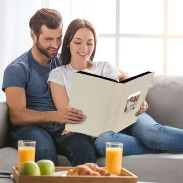 Artmag Fabric Photo Album 4x6 300 Large Capacity for Family Wedding Anniversary Linen Album Holds 300 Horizontal Photos (300 Pockets, Beige)