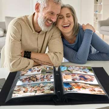 Artmag Fabric Photo Album 4x6 300 Large Capacity for Family Wedding Anniversary Linen Album Holds 300 Horizontal Photos (300 Pockets, Beige)