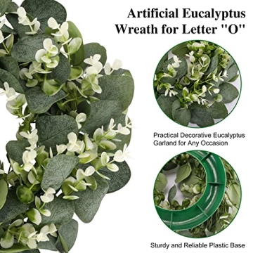 WXBOOM Home Sign Wall Decor with Eucalyptus Wreath