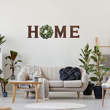 WXBOOM Home Sign Wall Decor with Eucalyptus Wreath