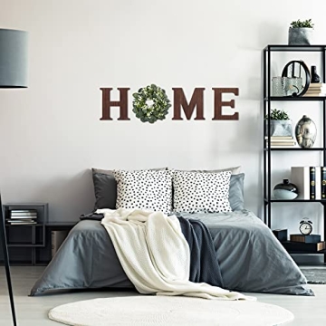 WXBOOM Home Sign Wall Decor with Eucalyptus Wreath