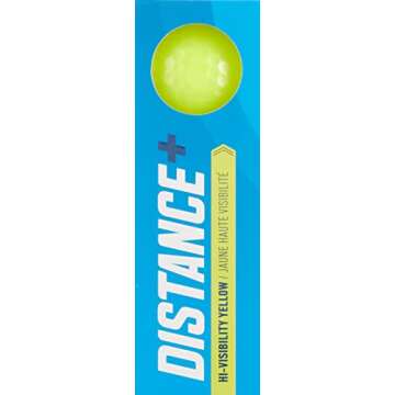 TaylorMade Golf 2021 TAYLORMADE YELLOW DISTANCE+ GOLF BALLS, LARGE