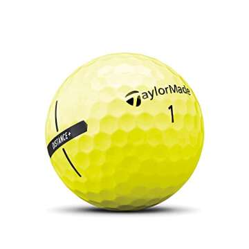 TaylorMade Golf 2021 TAYLORMADE YELLOW DISTANCE+ GOLF BALLS, LARGE