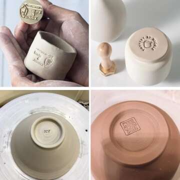 Custom Pottery Stamp for Clay - Personalized Pottery Stamp for Clay Stamp with Your Logo, Creative I...
